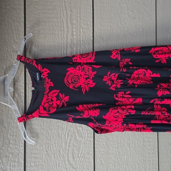 Torrid Red Black Floral Pond Skater Dress 18 2x nwt New - Picture 3 of 9
